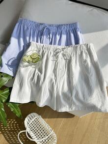 Solflare 大码女装春夏腰带条纹口袋休闲短裤，2026嘉年华女装造型，外出、海滩、度假皆宜 - 彩色 - 查看 1