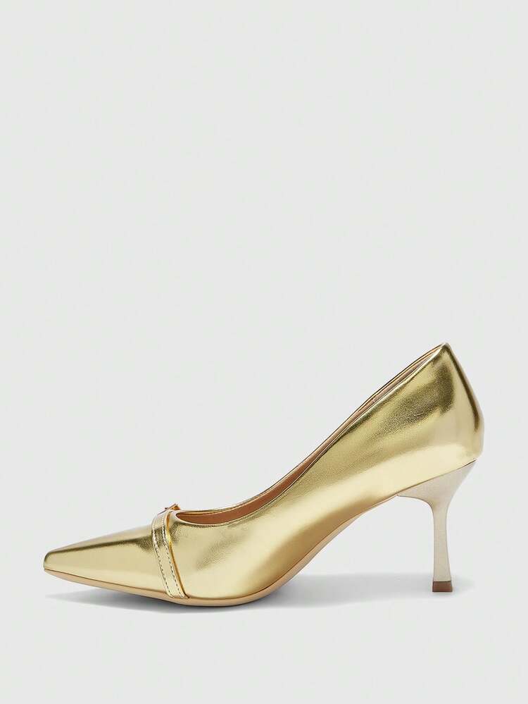 CUCCOO BIZCHIC Women Shoes Gold Women's High Heel Shoes Sexy Thin Heel Pointed Women's Shoes Outdoor Daily Commuter Party Shoes Banquet Women's Shoes Spring Shoes