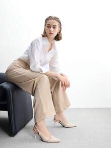 CUCCOO BIZCHIC 女士时尚防滑橡胶底舒适细高跟尖头鞋 - 杏色 - 查看 6