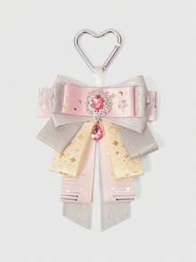 ROMWE Kawaii Pink Star Music Note Ribbon Bow Bag Pendant - Pink - View 1