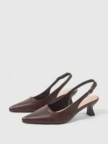 Sleekvia 女士经典简约时尚尖头高跟绑带鞋，适合职场通勤、轻奢约会、日常街头穿着，简约、优雅、舒适百搭。 - 棕色 - 查看 10