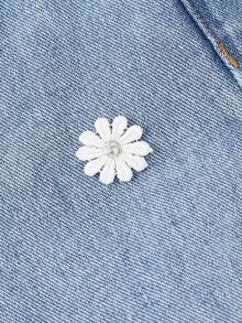 SHEIN MOD 女士碎花图案休闲牛仔裤 - 藍色 - 查看 4