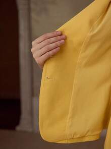 MOTF PREMIUM 女士亚麻混纺休闲约会马甲 - 黃色 - 查看 5