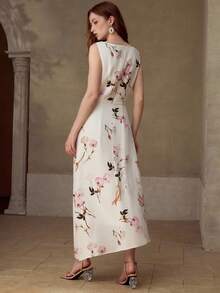 MOTF PREMIUM Đầm dài nữ in hoa, chất liệu cotton lanh, kiểu dáng thường ngày/hẹn hò, size midi, mùa xuân/hè. - Nhiều màu - Xem 4