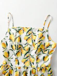 GlowEve 女士休闲柠檬印花无袖连衣裙，适合度假 - 彩色 - 查看 4