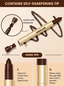SHEGLAM Bold Moves Kohl Cream Eyeliner Pencil-Brown Brand Beauty Makeup Face Paint Cosmetic For Women Girls Perfect For Spring Summer Ideal For Y2K Fancy Fashion Suitable For Birthday Mother'S Day Gift Rave Party Ready Best Color - Brown - View 5