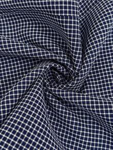 SHEIN 孕妇休闲度假通勤风抽绳腰格纹印花裤 - 寶藍色 - 查看 7