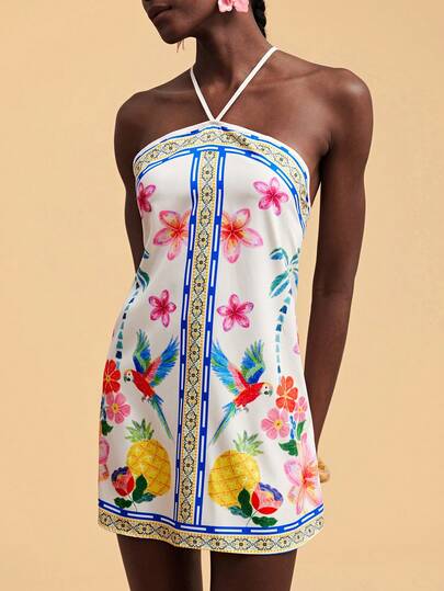 Travachic Cubre-todo casual sin mangas con estampado colorido para mujer