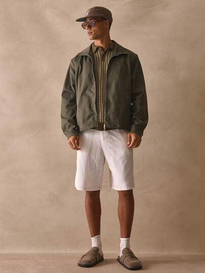 Musero Boxy Oversized Long Sleeve Zip Through Top Funnel Neck Dropped Shoulder Jacket Spring Summer Essentials