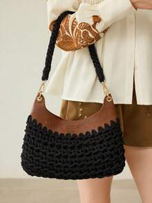 MOTF FASHION VACATION WOVEN TOTE BAG - Black - View 7