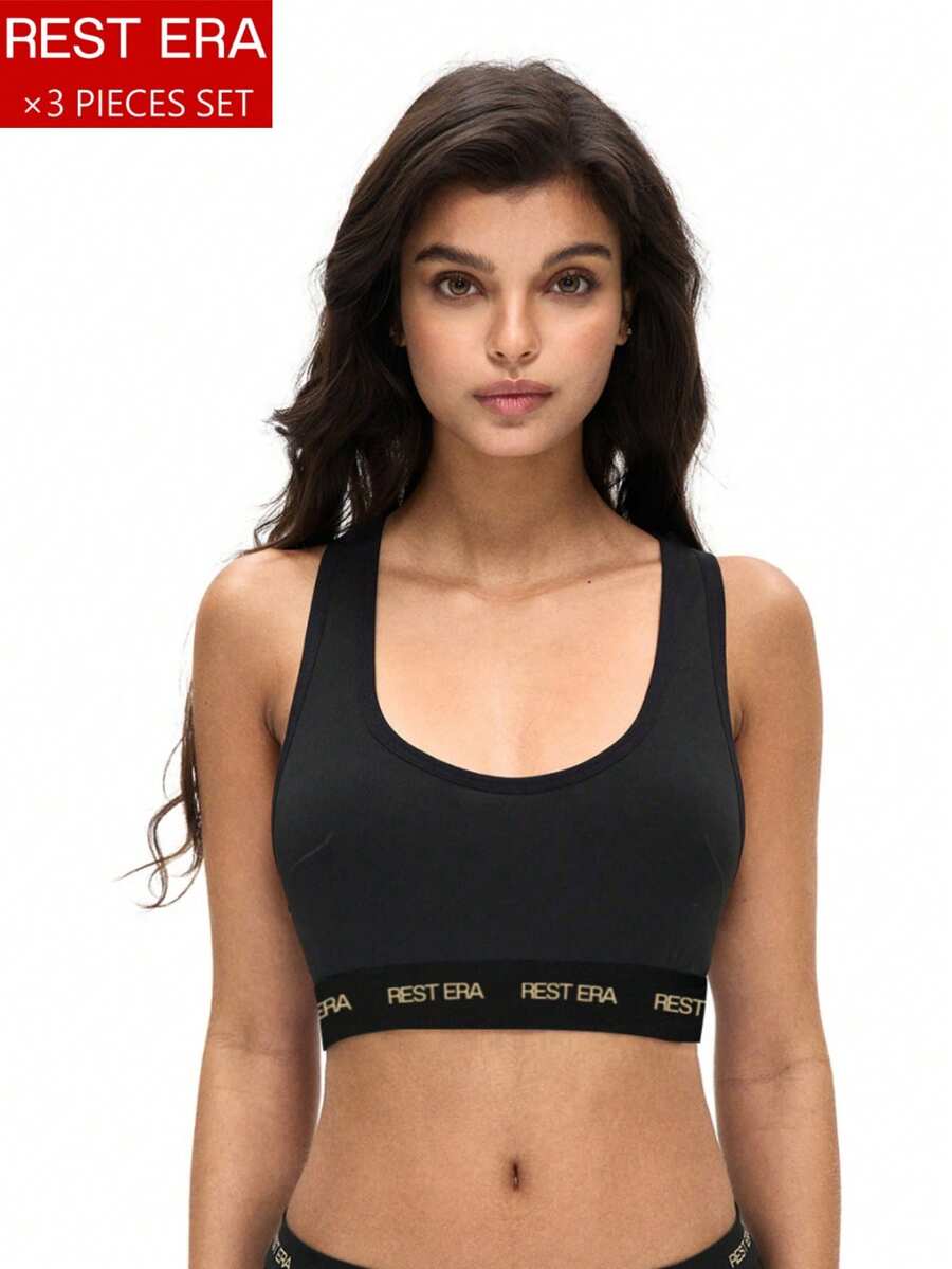 Set de 3 sujetadores de mujer con estampado de letras de moda - Multicolor - Ver 1