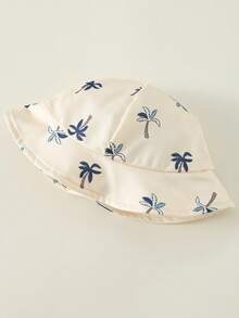 SHEIN Bộ 2 món đồ liền thân và mũ cho bé sơ sinh trai/gái, kiểu dáng mùa hè, dễ thương, in hình cây dừa, thích hợp cho kỳ nghỉ. - Nhiều màu - Xem 6