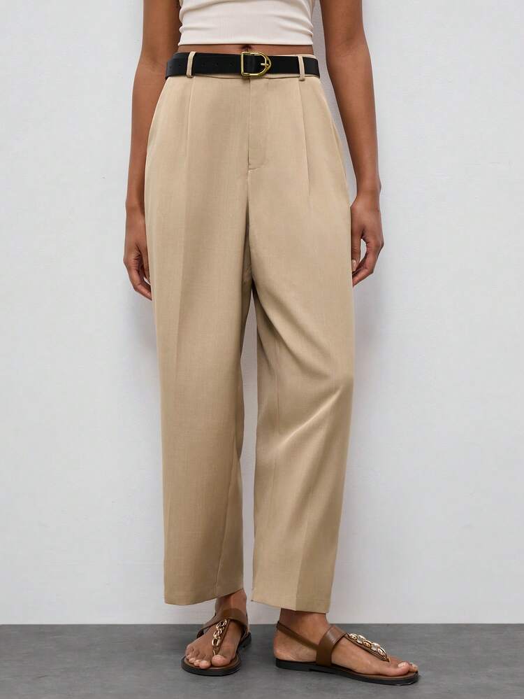 SHEIN Maija Outfit Deas For Pants,Women's Solid Color Casual Pants,Summer Outfits For Women ,Festival Outfits For Women,Women's Dress Pants,Office Wear Women High Waisted Pants Women Slacks Beige Pants High Waist Pants Women's Casual Pants Tan Pants Pants With Belt Loose Pants Oversize Pants For Women Women's Dress Pants Pants For Women Casual Women's Tall Trousers Wide Leg Pants Woman High Waist