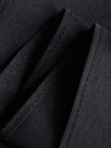 DAZY Đầm hè tay ngắn xếp ly phối họa tiết eo, cổ choàng dành cho nữ. - màu đen - Xem 8