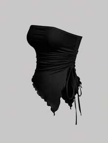 SHEIN MOD 3件套女士休闲抹胸上衣，不对称下摆设计，适合约会和外出穿着。 - 彩色 - 查看 11