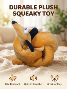 PETSIN 长条仿真腊肠犬毛绒玩具，内置BB弹吠叫声，可与狗狗进行互动拔河游戏 - 彩色 - 查看 8