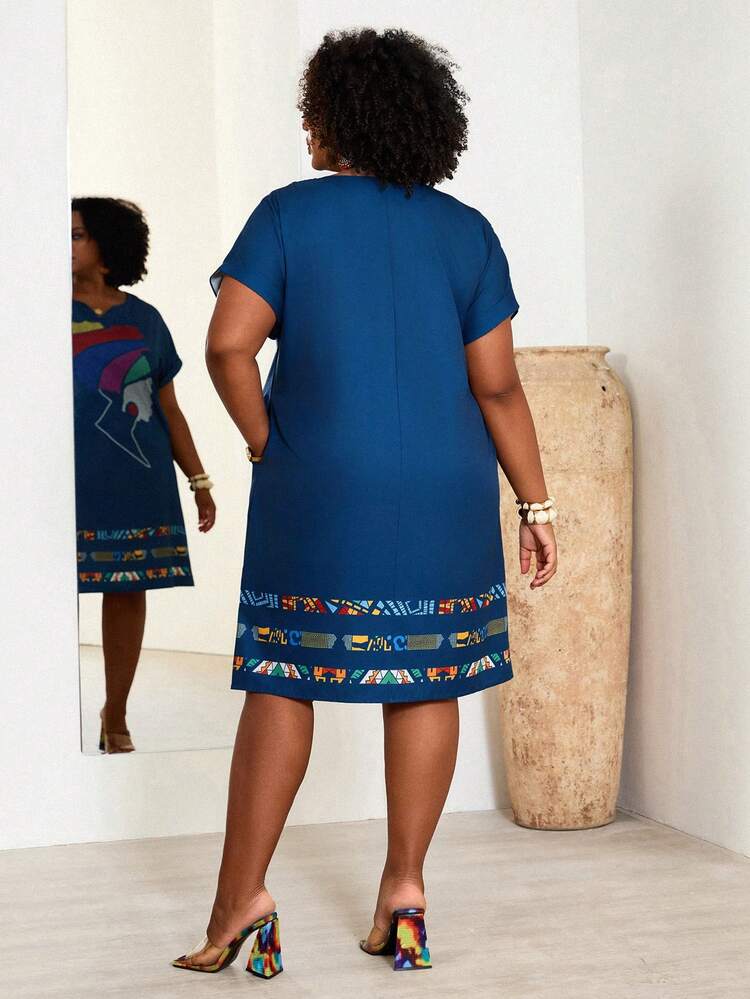 Plus Size Women's Early Spring Short Sleeve Striped Dress African Clothes For Women Bubu Dress African African Summer Dresses  Summer Dress  Summer Outfits Summer Clothes Spring Dress Spring Outfit Women Spring Clothing Country Style For Women Country Dress For Women Vacation Outfits Women  Festival Outfits For Women Beach Outfits For Women