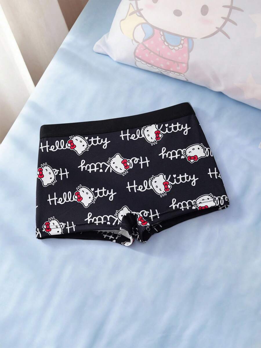 HELLO KITTY AND FRIENDS | SHEIN Women's Cartoon Print Casual Briefs - Black - View 1