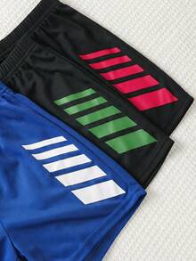 6pcs Young BoyColorblock Sports Set, Suitable For School, Gym Class, Outdoor Running, Sports Wear,Kids - Dark Green - View 4