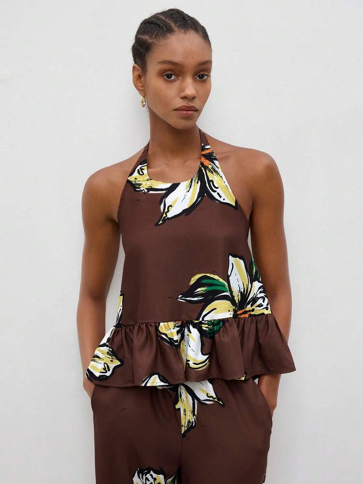 SHEIN Maija Ensemble deux pièces MAIJA avec un top court tie dye et une jupe longue fluide