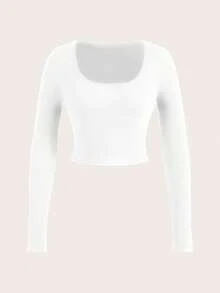 SHEIN SXY 2pcs/Set Sexy Wide Neck Long Sleeve Tight Fit T-Shirt - Multicolor - View 7