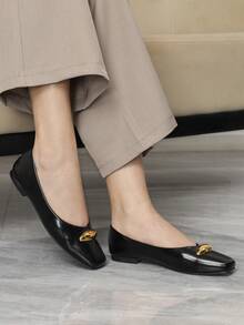 Sleekvia Zapatos casuales de viaje diarios con diseño de hebilla para mujer - Negro - Ver 4