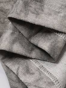 DAZY 女士印花翻领单排扣长袖上衣和阔腿裤休闲两件套 - 灰色 - 查看 3