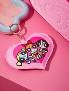 THE POWERPUFF GIRLS X SHEIN 1个涤纶面料爱心绗缝手提包，可爱爱心吊坠，可收纳钱包、纸巾、手机等日常外出用品，适合女性和学生，可爱俏皮，花朵、泡泡、毛茛花图案。 - 粉色 - 查看 7
