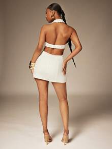 Denimoi 露背牛仔吊带连衣裙 性感连衣裙 度假连衣裙 GNO牛仔连衣裙 伊比沙岛 欧洲夏季 - 白色 - 查看 5