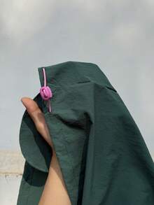 MainGRL 女士立领拉链半开襟休闲百搭日常长袖外套 - 綠色 - 查看 5
