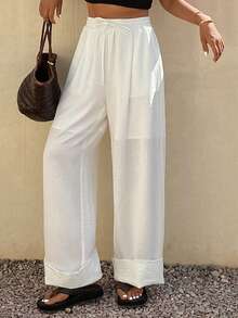 DAZY Spring & Summer Fashion Music Festival Valentine's Day Casual Vacation Beach White Women Pants - White - View 1
