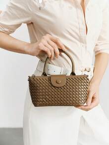 SHECARRY Ladies Handbag, Compact Shoulder Bag - Olive Green - View 7