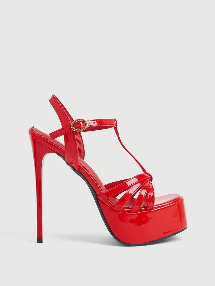 CUCCOO LuxiPop Sexy Fashion Thin High Heel Waterproof Platform Women's High Heel Sandals, Suitable For Halloween, Christmas, Party, Nightclub, Thick Bottom Shoes, Vacation Outfit, Travel Essential, 2000s Style