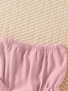 Souflis Souflis Bộ 3 món đồ cho bé gái kiểu SS dễ thương, màu trơn, có bèo nhún, quần short và legging, chất liệu mềm mại, co giãn, thời trang mùa hè, thích hợp cho kỳ nghỉ, đi biển, mùa xuân và hè. - Nhiều màu - Xem 3