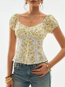 Poéselle Fashionable & Elegant Woven Digital Printed Women Shirt - Multicolor - View 1