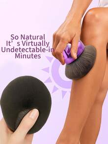1pc Self Tanner Brush Kabuki Body Blender For Tanning Lotion Bronzer Foundation Makeup Application Vegan Soft Bristles - Purple - View 6