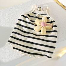 PETSIN 1pc Cat/Dog Clothes, Spring And Summer Pet Vest With Three-Dimensional Flowers, Skin-Friendly, Breathable And Comfortable Camisole - Multicolor - View 18