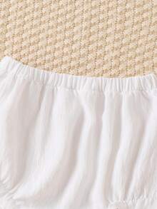 Souflis Souflis Bộ 3 món đồ cho bé gái kiểu SS dễ thương, màu trơn, có bèo nhún, quần short và legging, chất liệu mềm mại, co giãn, thời trang mùa hè, thích hợp cho kỳ nghỉ, đi biển, mùa xuân và hè. - Nhiều màu - Xem 5