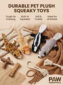 PETSIN Leather Shell Plush Dog Toy With BB Sounds, Interactive Play For Dogs - Multicolor - View 4