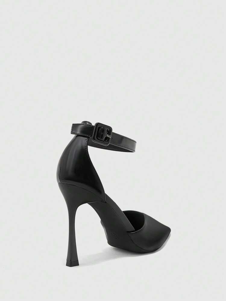 CUCCOO BIZCHIC Women's Pointed Toe Buckle Design Fashionable Elegant High Heels Spring Shoes