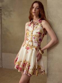 MOTF PREMIUM 女士碎花无袖休闲/约会迷你连衣裙，春夏款 - 彩色 - 查看 5