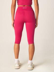 MISSGUIDED Quần legging thể thao cạp cao màu hồng đậm chất liệu co giãn, thích hợp cho nữ tập thể dục, yoga, chạy bộ và luyện tập. - Đỏ - Xem 2