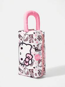 HELLO KITTY AND FRIENDS | SHEIN 粉色格子时尚便携大容量化妆包。 - 西瓜粉 - 查看 5