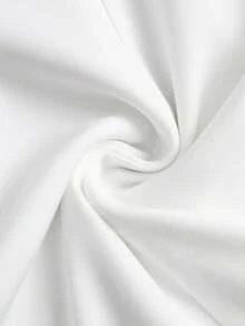 GlowEve 女士翻领V领无袖褶皱腰部A字优雅夏季连衣裙 - 白色 - 查看 3