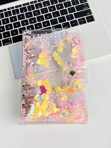 Zazumi A6 Size Transparent Colored, Shell Spiral Notebook Set, Simple 6-Hole Loose-Leaf Notebook Cover, Stickers, Adhesive Paper, School Supplies, Must-Have For The New Semester - multi-color - View 9