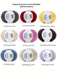 6 Sợi len lông cừu Merino Úc 300g 70% len Merino 30% sợi chống xù mềm mại thoải mái thoáng khí màu sắc rực rỡ dùng để đan áo len, áo vest, đồ thủ công mỹ nghệ, đồ dùng thủ công DIY - gói 6 quả bóng - Xem 12