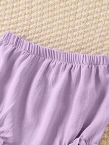 Souflis Souflis Bộ 3 món đồ cho bé gái kiểu SS dễ thương, màu trơn, có bèo nhún, quần short và legging, chất liệu mềm mại, co giãn, thời trang mùa hè, thích hợp cho kỳ nghỉ, đi biển, mùa xuân và hè. - Nhiều màu - Xem 7