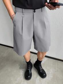 Manfinity Hypemode Men's Casual Loose Shorts - Light Grey - View 3