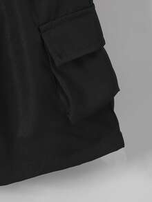 2件套男童休闲撞色字母印花套装，时尚百搭，适合日常、上学、运动等场合。 - 黑色 - 查看 8