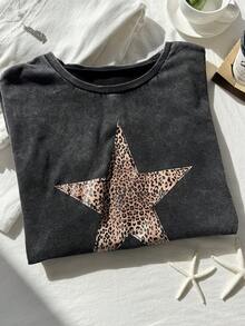 Comfortcana Camisetas femininas plus size com estampas, camiseta plus size, streetwear, roupas dos anos 90, camiseta casual minimalista com estampa de Nova York, gola redonda, manga curta e modelagem solta, tecido macio com efeito lavado ácido e lavagem vintage, ideal para a primavera e o verão. - Preto - Ver 6